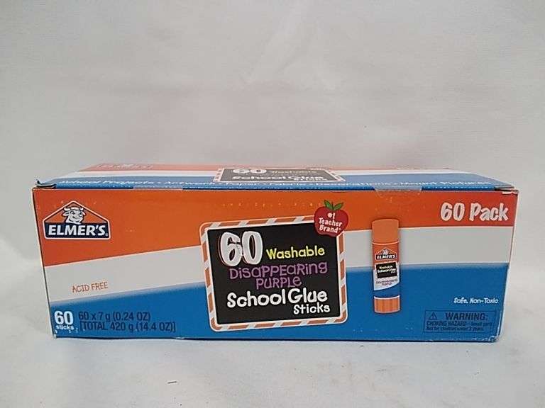 Elmer's, Disappearing Purple All Purpose Glue Sticks E503, 60 Pack
