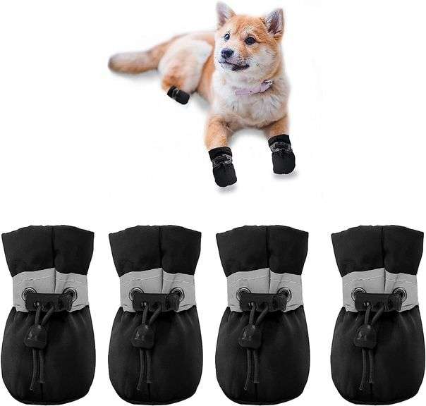 Yaodhaod Dog Shoes for Small Dogs – Black Size 7: 2.35" x 1.97"