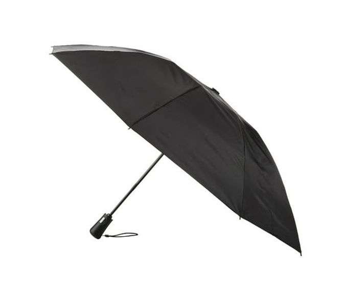 Totes Eco-Friendly Recycled Fabric Auto Open/Close Umbrella – Black