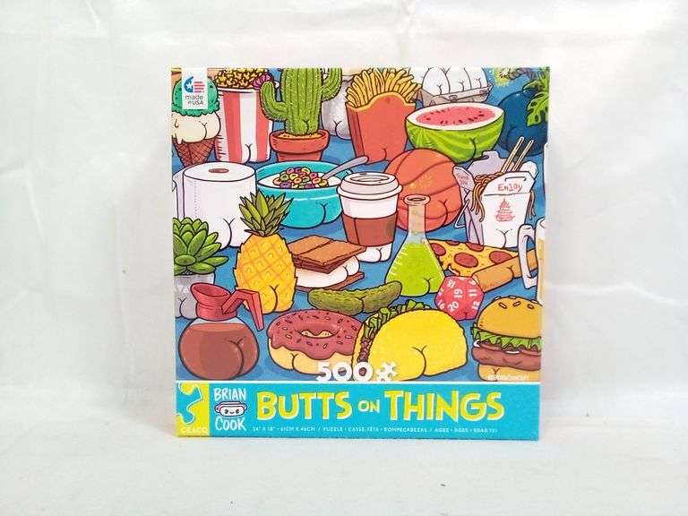 Brian Cook, Butts On Things Jigsaw Puzzle, 24" x 18", 500 Pieces