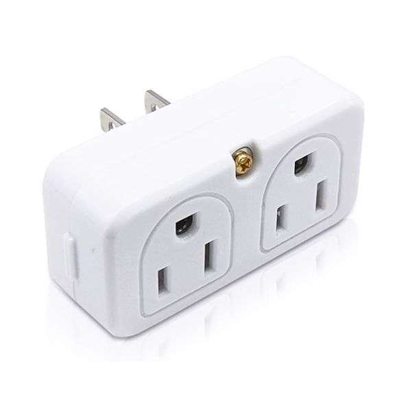 Lot of 2 Mini Wall Plug Adapter Outlet Extender with 4-Outlet – White