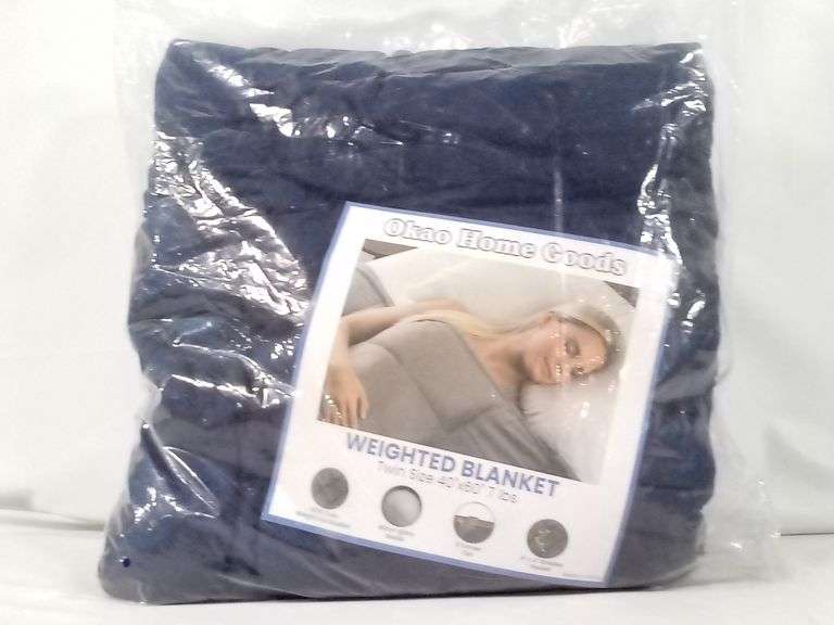 Okao Home Goods Weighted Blanket – Navy Blue, Twin Size 40" x 60" 7lbs