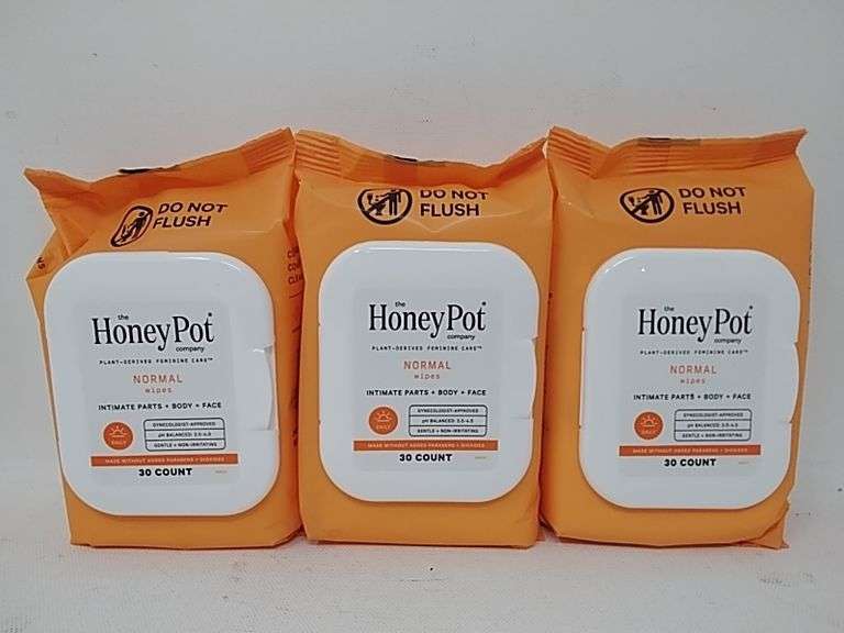 The Honey Pot Normal Feminine Wipes – 30 Count each, 3 Pack