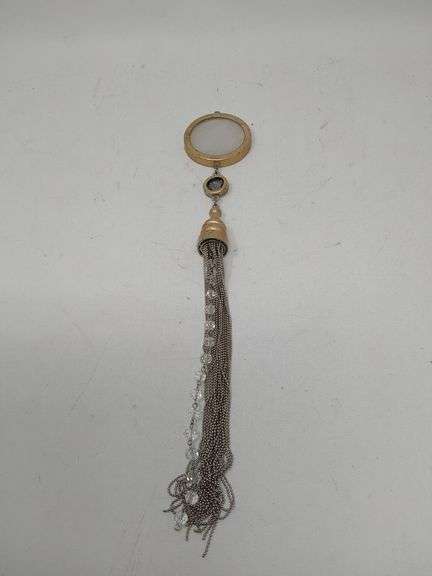 Vintage Clear Quartz Pendant with Beaded Tassel and Crystal Accents