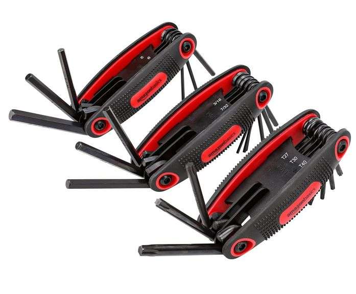 Amazon Basics Folding Hex Keys Set - Metric/SAE/Torx 3-Piece