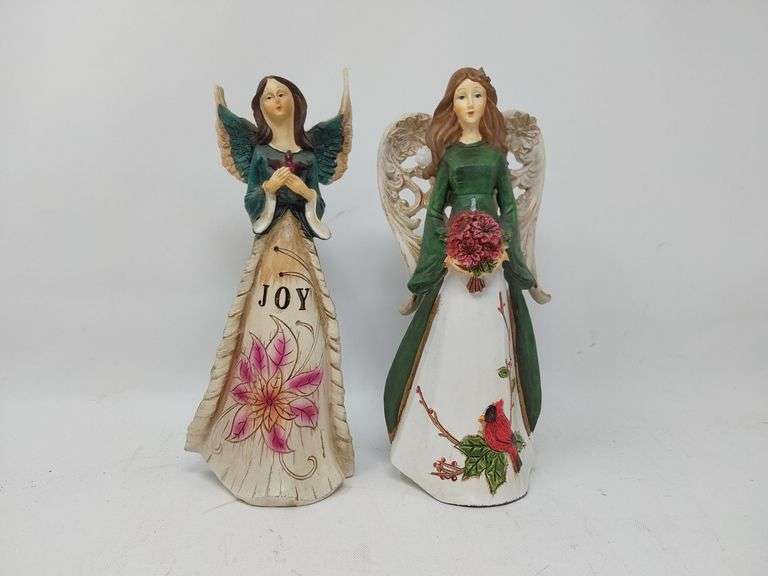 Assortment of 2 Vintage Christmas Angel Figurines