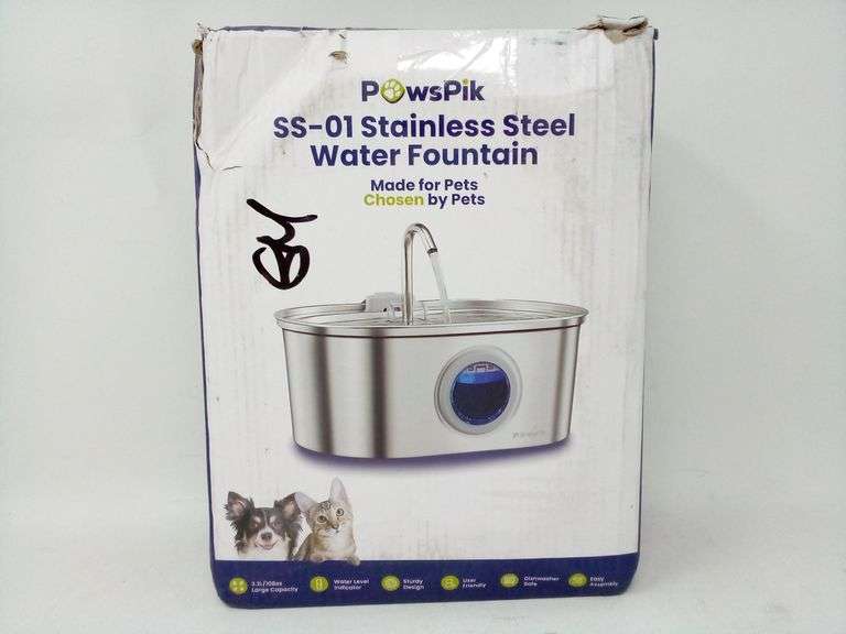 PawsPik, Stainless Steel Water Fountain SS-01