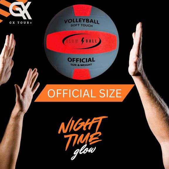 GX Tour Glow In The Dark LED Light Up Soft Touch Volleyball – Official Size #5
