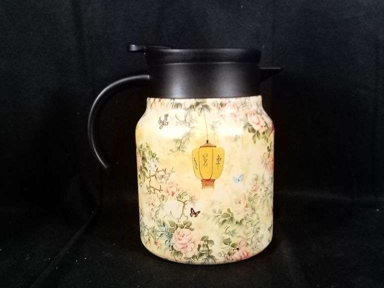 Vintage Floral Pattern Tea Thermos with Built- in Infuser & Lid – 1000ml