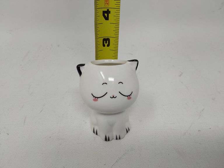 Hesroicy Plants Pot Decorative Anti-cracking Compact Mini Cat Shaped Flower Pot