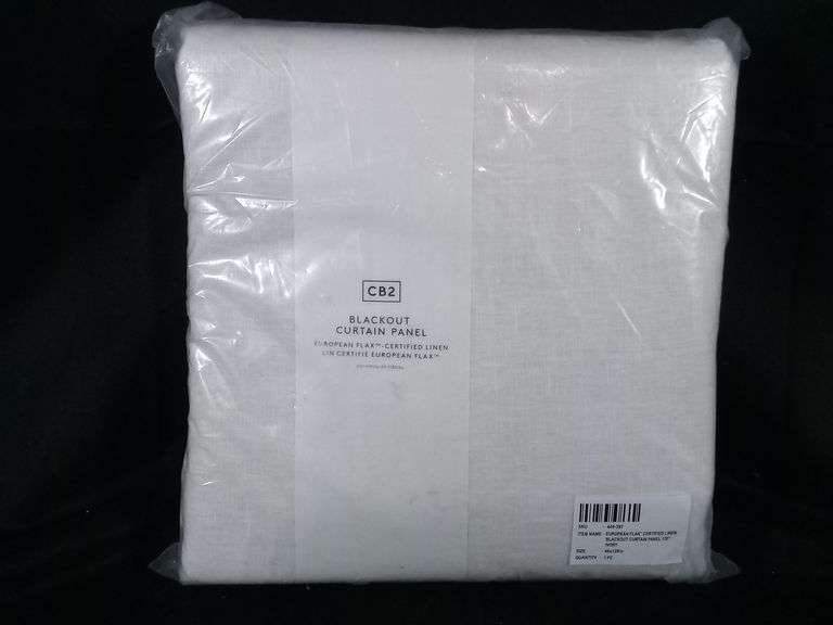 CB2 European Flax Certified Linen Curtain Panel – Ivory 48" x 120"