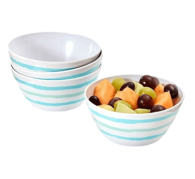 The Lakeside Collection Coastal Melamine Dinnerware Salad Bowls Set – 4 Count