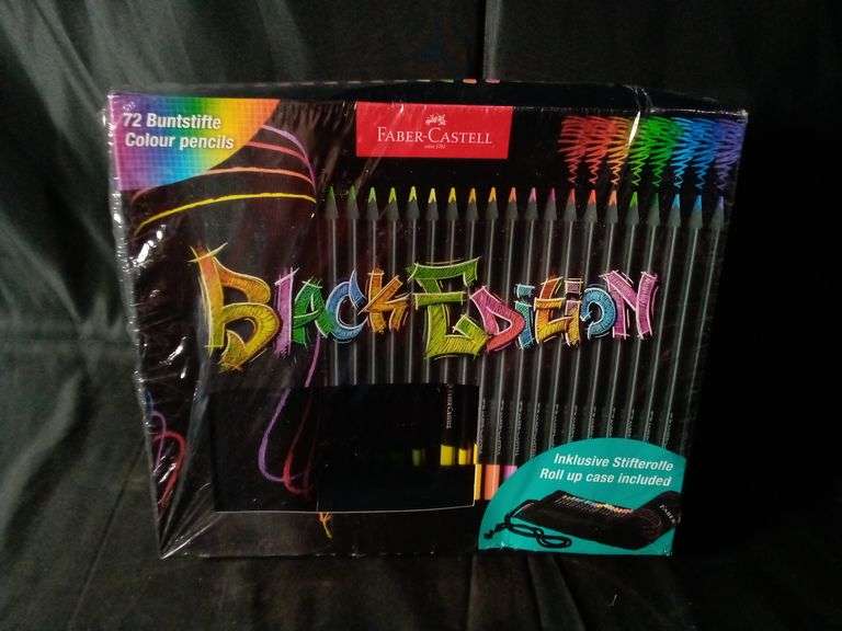 Faber Castell Black Edition Colored Pencils with Roll Up Case – 72 Pcs 116418