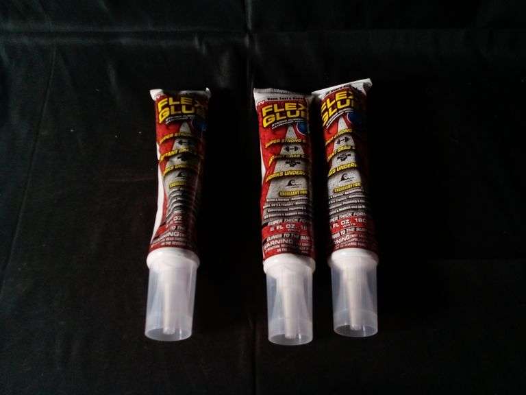 Lot Of 3 Flex Seal, Flex Glue Waterproof Adhesive, White, 6 Oz Each