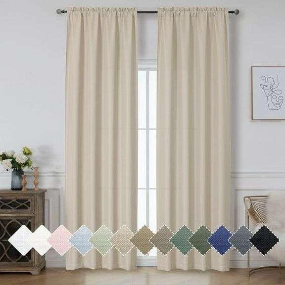 Lot of 7 WM OVZME Bethany Curtains Set – Linen 40" x 96" 2-Panel ea.