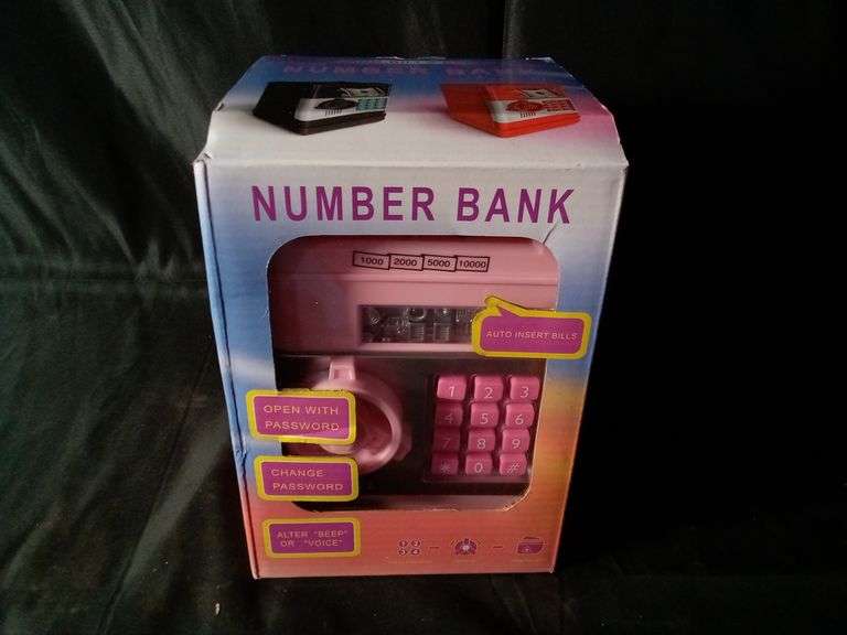 Number Bank Girls Piggy Bank ATM Machine with Password – Pink