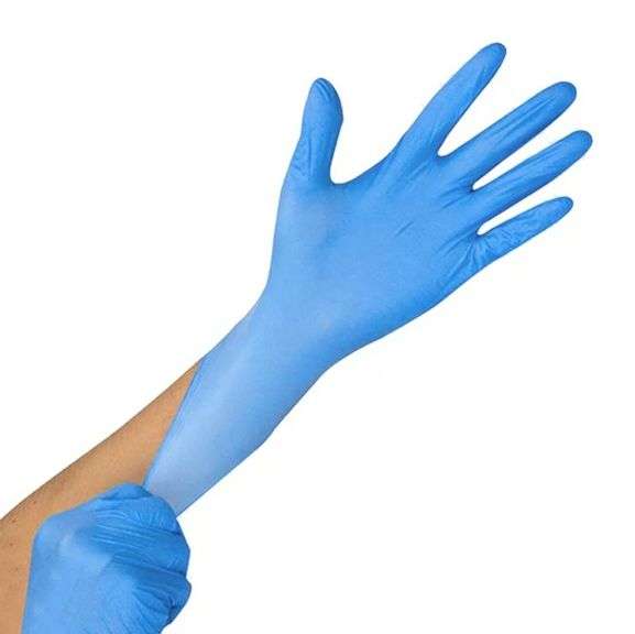 Lot of 10 STOP C-19 Nitrile Exam Glove – Blue Size: M 100/Box