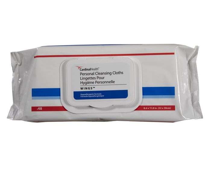 Lot of 4 Cardinal Health Wings Personal Cleansing Cloths – 8.6" x 11.8" 48/Pack