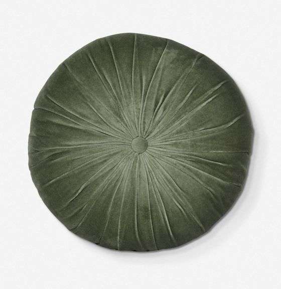 Lulu & Georgia Monroe Velvet Round Pillow – Moss