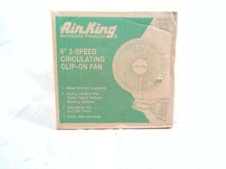 Air King, 2 Speed Circulating Clip On Fan, 6" Blade 9145