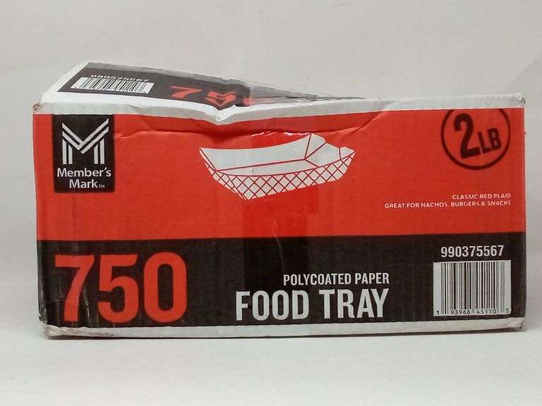 Member's Mark Poly-Coated Paper Food Trays – Classic Red Plaid, 2lb 750-Count