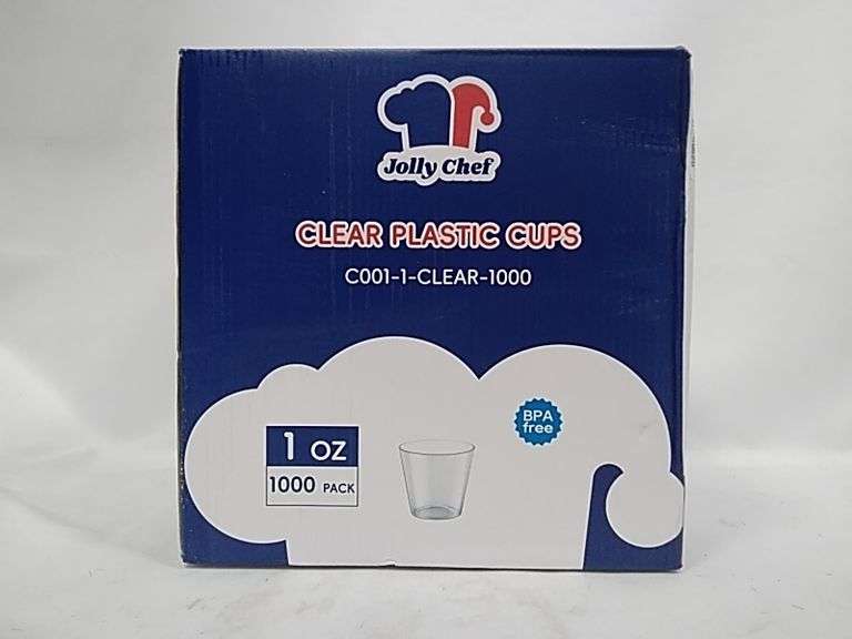 Jolly Chef, Clear Plastic Cups, 1 Oz, 1000 Pack C001-1-CLEAR-1000