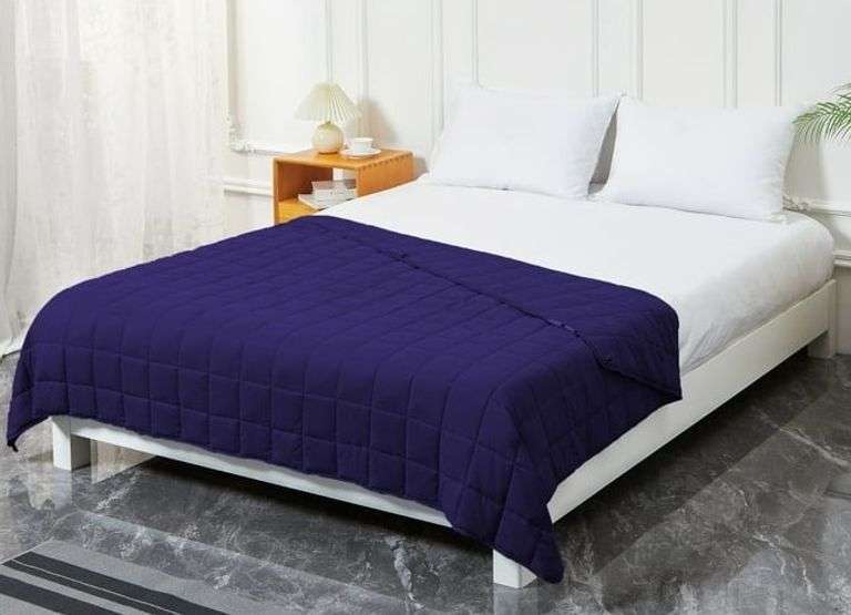 Okao Home Goods Weighted Blanket – Navy Blue, Twin Size 40" x 60" 7lbs