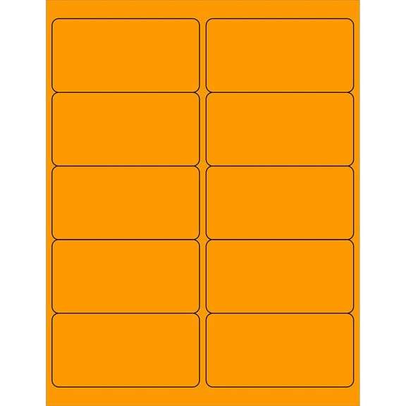 Tape Logic LL185OR Flourescent Orange Shipping Address Labels – 8.5"x11" 133FOB