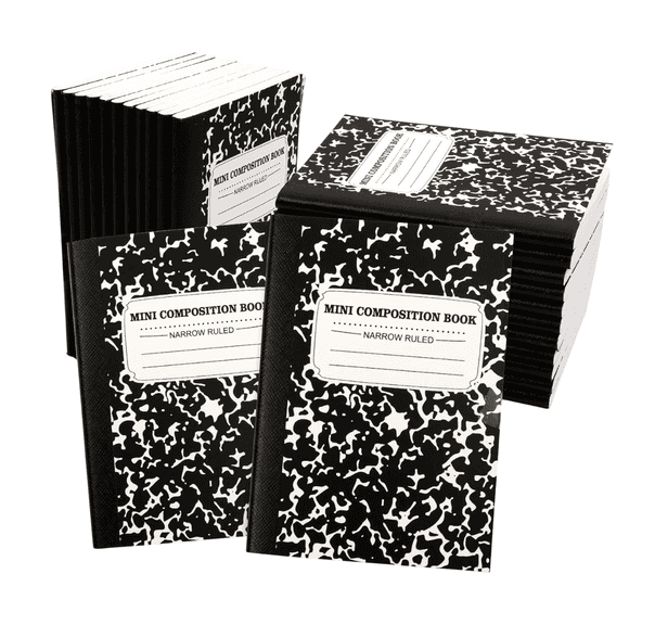 Feela Mini Composition Notebooks – Black 30 Count