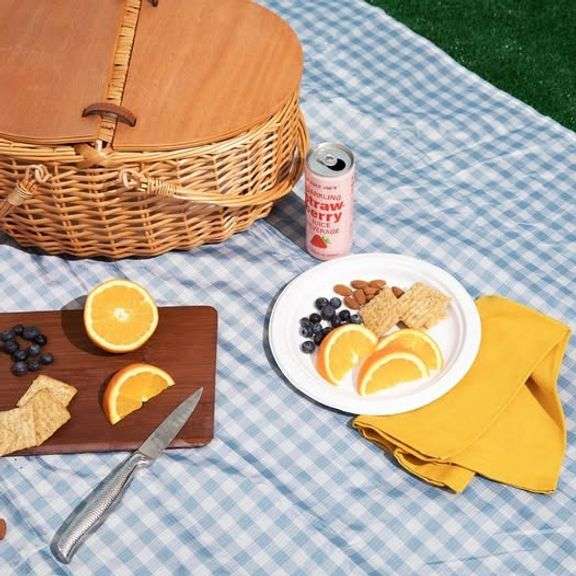 Miamica, Checkered Outdoor Blanket, 59.8" x 55"