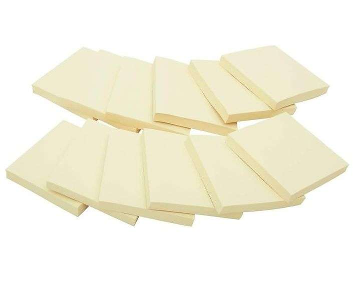 Staples Sticky Notes – Yellow 3" x 3" 12 Pads (100 Sheets/Pad) 1200 Total Sheets