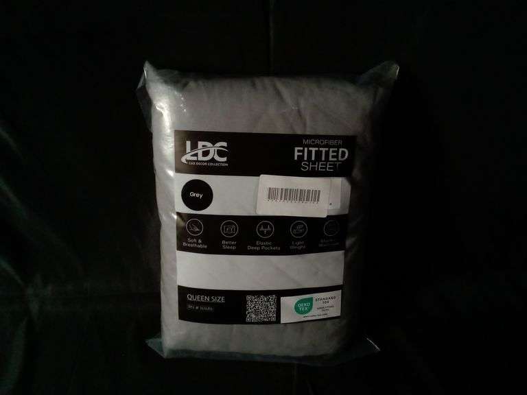 Lux Decor Collection Microfiber Fitted Sheet w/Elastic Deep Pockets – Gray Queen