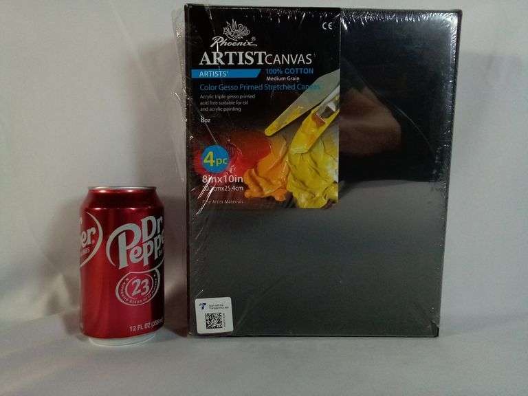 Phoenix, Artist Gesso Stretched Canvas, Black, 8"x10", 4 Pcs