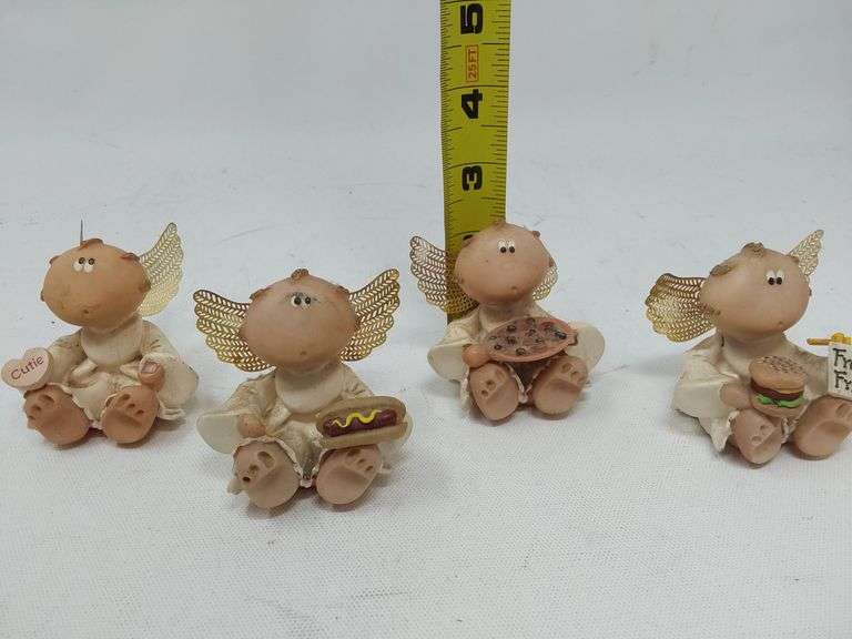 Assortment of 4 Vintage Kirk's Kritters RUSS Angel Cheeks Figurines