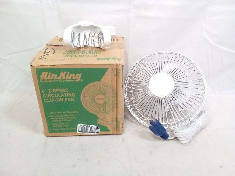 Air King 2-Speed Circulating Clip-On Fan – 6" Blade 9145