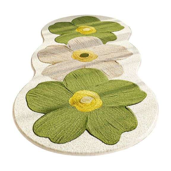 Flower Shaped Non-Slip Indoor Floor Mat – 4' x 18.75"