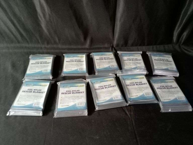 Lot Of 10 Primacare, Emergency Foil Mylar Rescue Blanket, 52" x 84" CB-6841