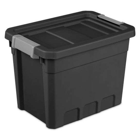 Sterilite Stacker Tote – Black 7.5 Gal. 18"L x 12-5/8" x 13-1/4"H