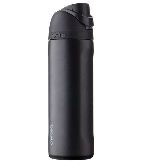Owala, FreeSip Stainless Steel Water Bottle, Black, 24 Oz
