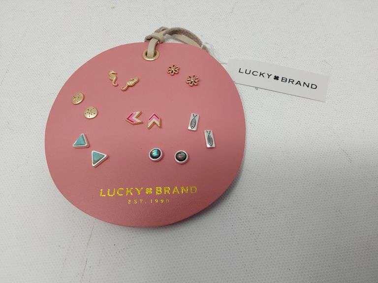 Lucky Brand Pink Summer Leather Stud Set