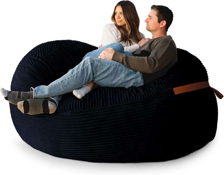 Big Joe Fuf with Liner Black Licorice Bean Bag Chair Replacement Cover