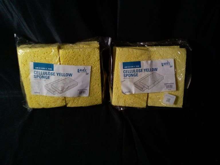Lavex Janitorial, Cellulose Yellow Sponge, Medium Size, 6"x3.5"x0.75", Pack Of 6