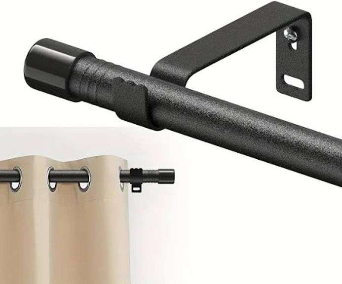 Enjoy Basics Windows Curtain Rod – Black