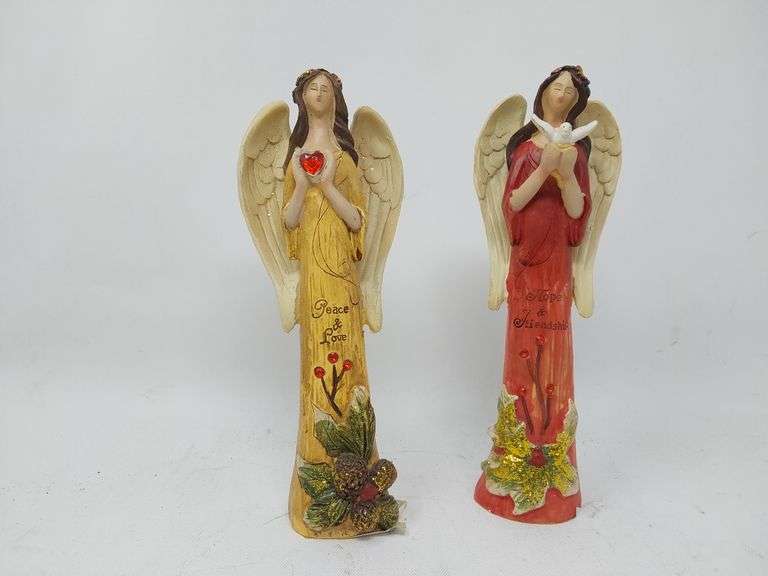 Assortment of 2 Vintage Christmas Angel Figurines