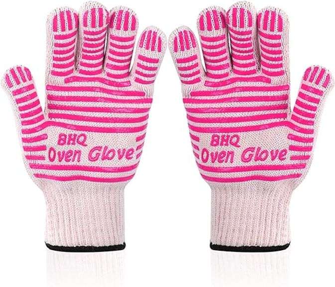 BHQ, Extreme Heat Resistant Oven Gloves, Pink