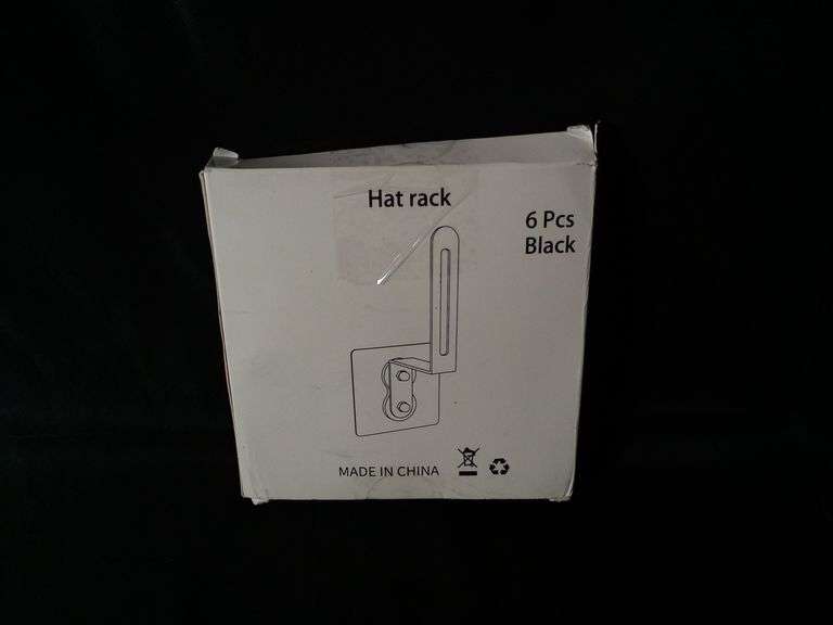 Xigoo Wall Mounted Adhesive Hat Hooks, Hat Racks – Black 6 Pcs