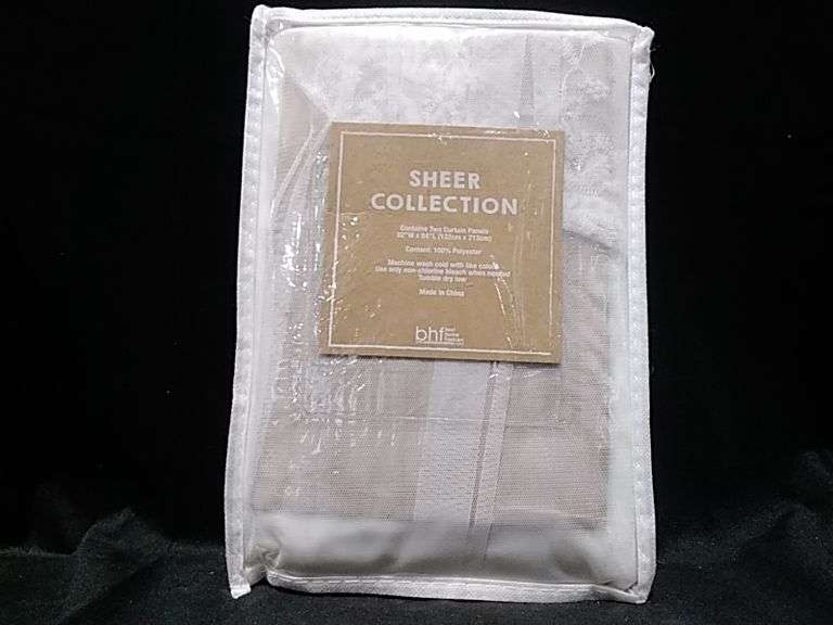 BHF Sheer Collection Embroidered Floral Two Curtain Panels – 52"W x 84"L