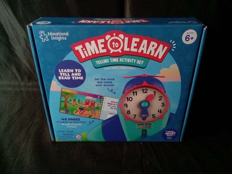 Educational Insights Time to Learn Telling Time Activity Set – 48 Pages 3-Pieces