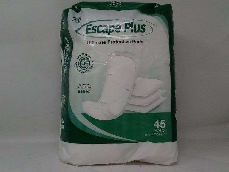 Escape Plus, Ultimate Protective Pads, 16" L, 45 Pack