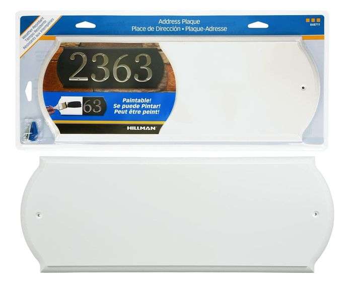 Hillman Paintable Address Plaque, Beige, 16" x 6" 848711